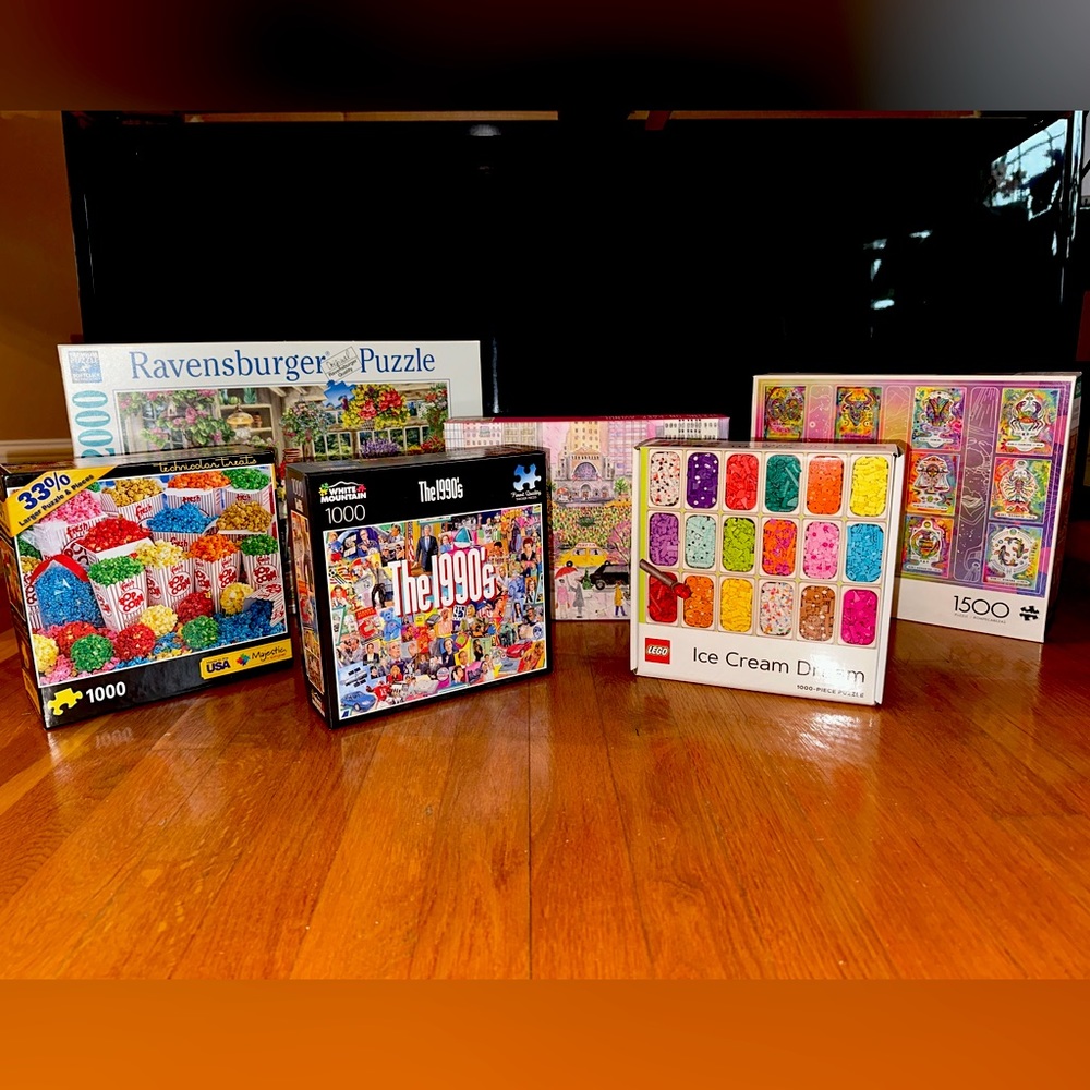 6 Puzzles! Completed one time each. LIKE NEW.
